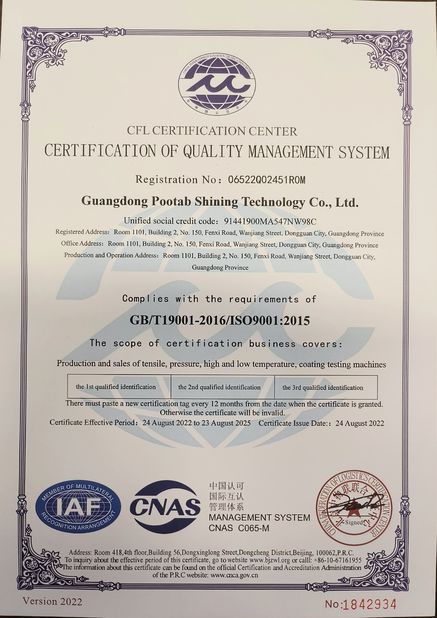 China Perfect International Instruments Co., Ltd certificaten